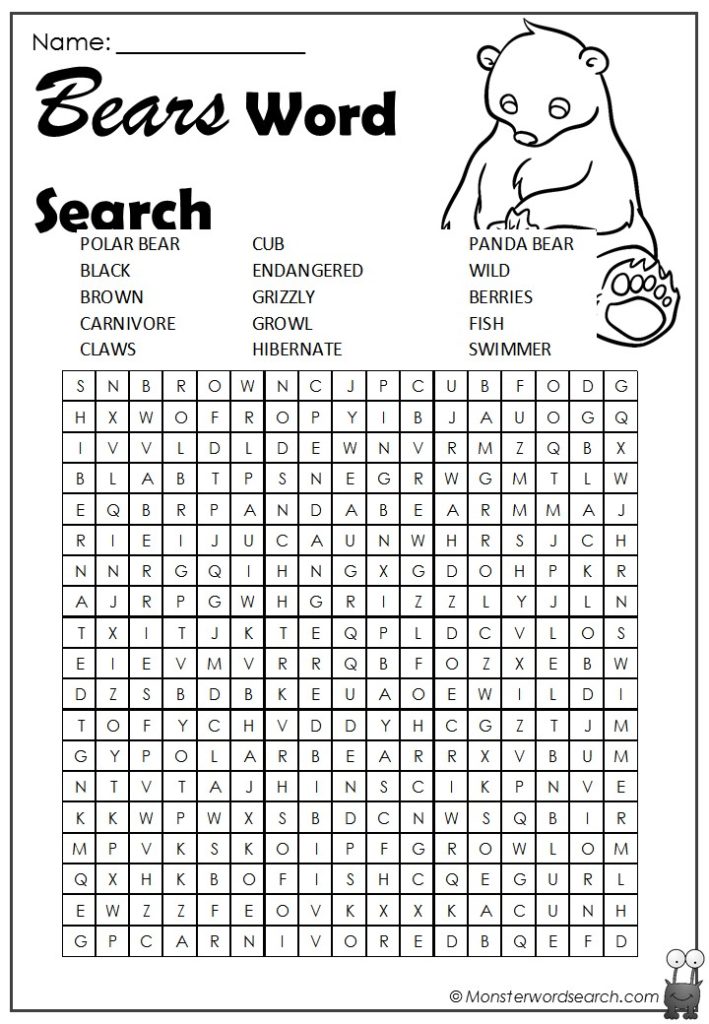 bears word search