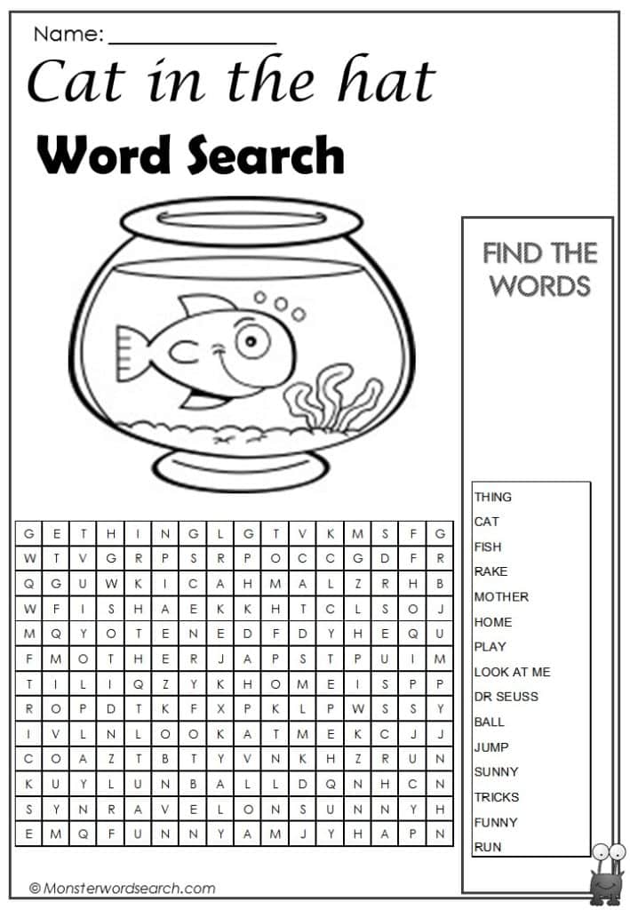 cat in the hat word search
