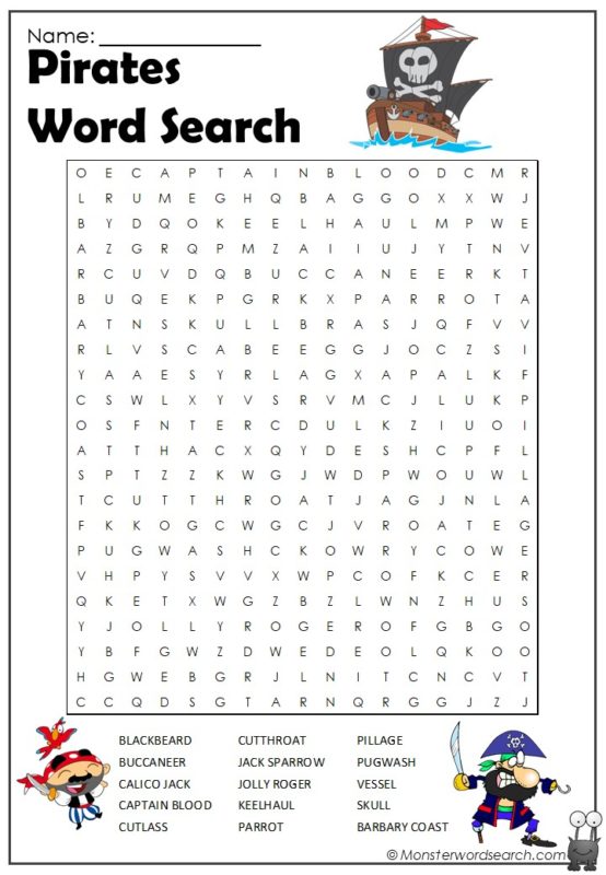Pirates Word Search