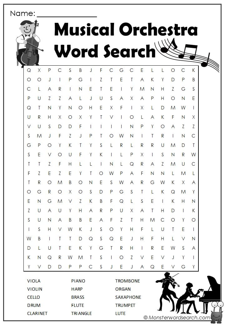 14 cool music word search puzzles kitty baby love famous classical