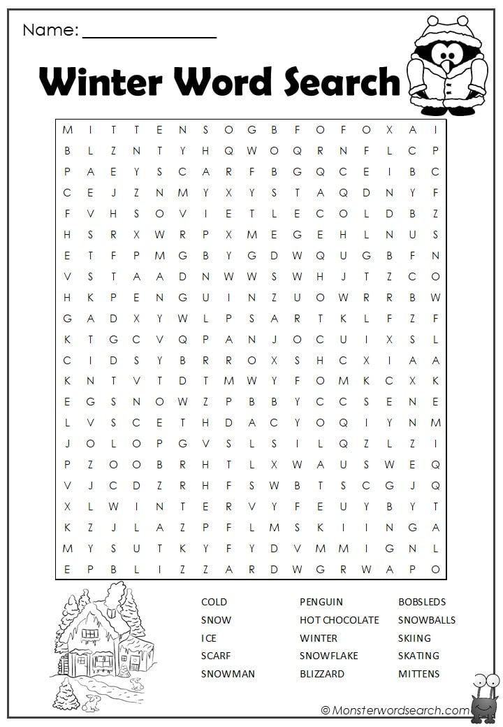  Free Printable Winter Word Search Puzzles Printable Templates