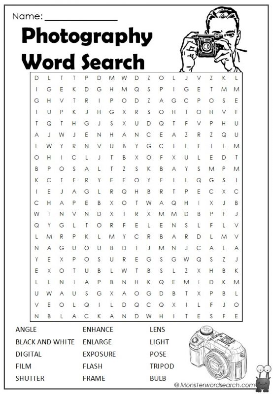 Photography Word Search
