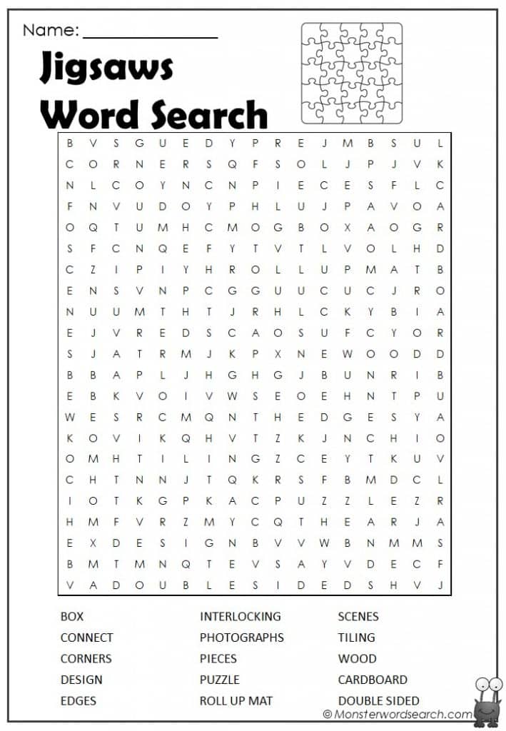 Jigsaws Word Search Monster Word Search