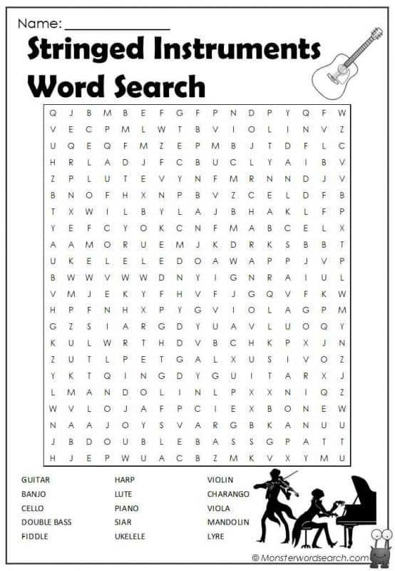 Stringed Instruments Word Search
