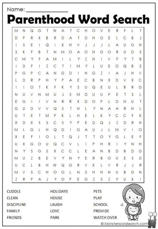 Parenthood Word Search