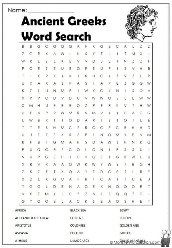 Ancient Greeks Word Search
