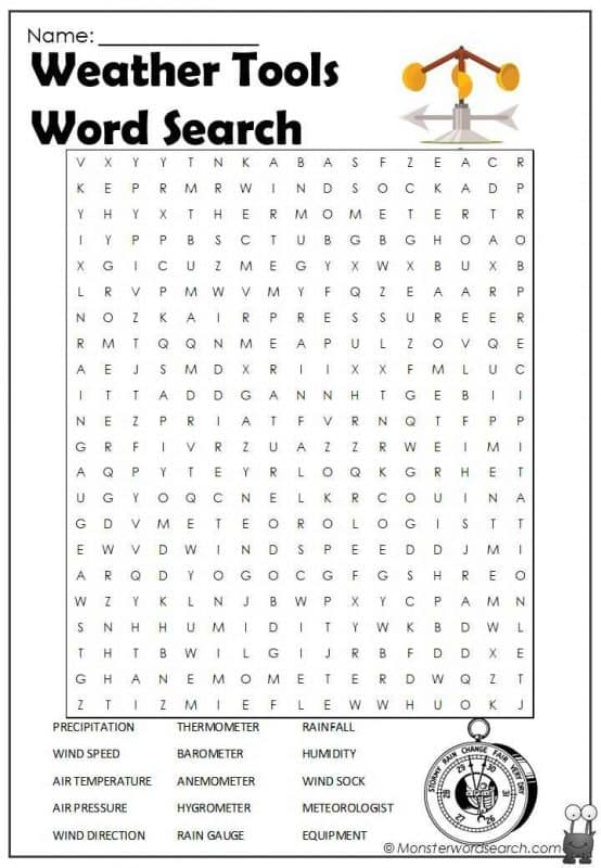 Weather Tools Word Search