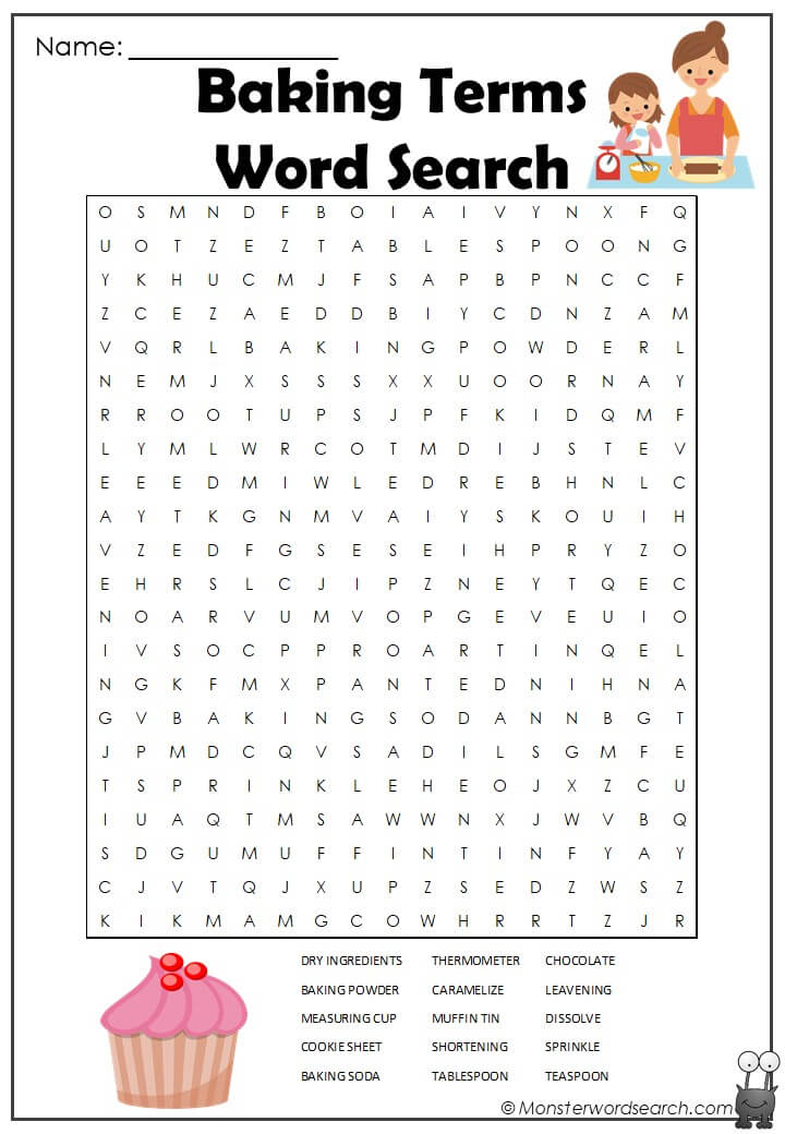 word baking terms printable leave
