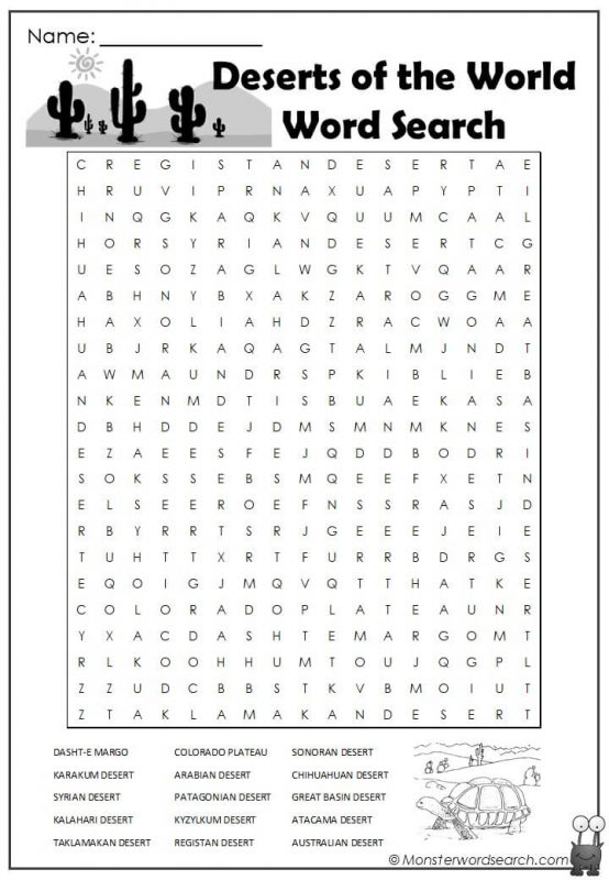 Deserts of the World Word Search
