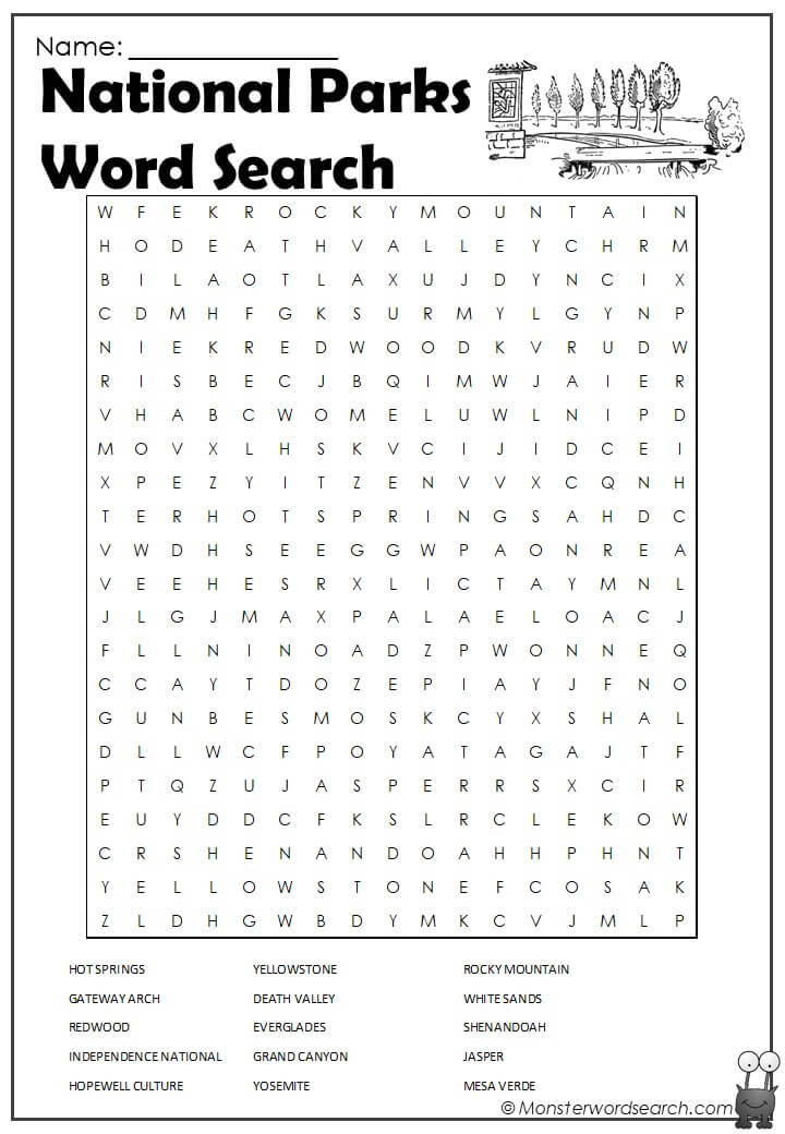 national-parks-word-search-monster-word-search