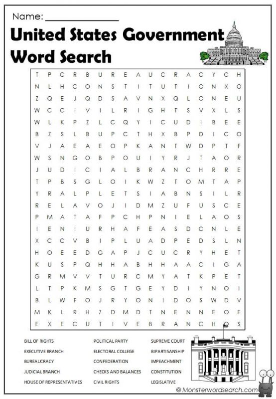 United States Government Word Search