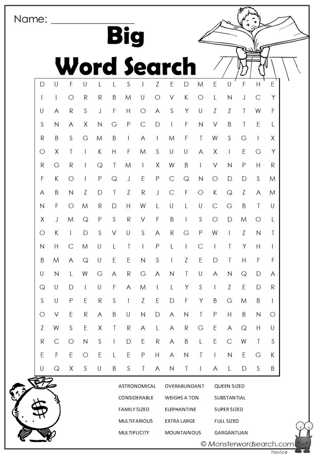 Large Word Search Printable