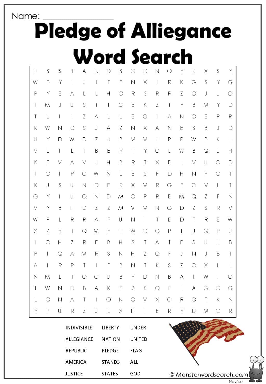 pledge-of-alliegance-word-search
