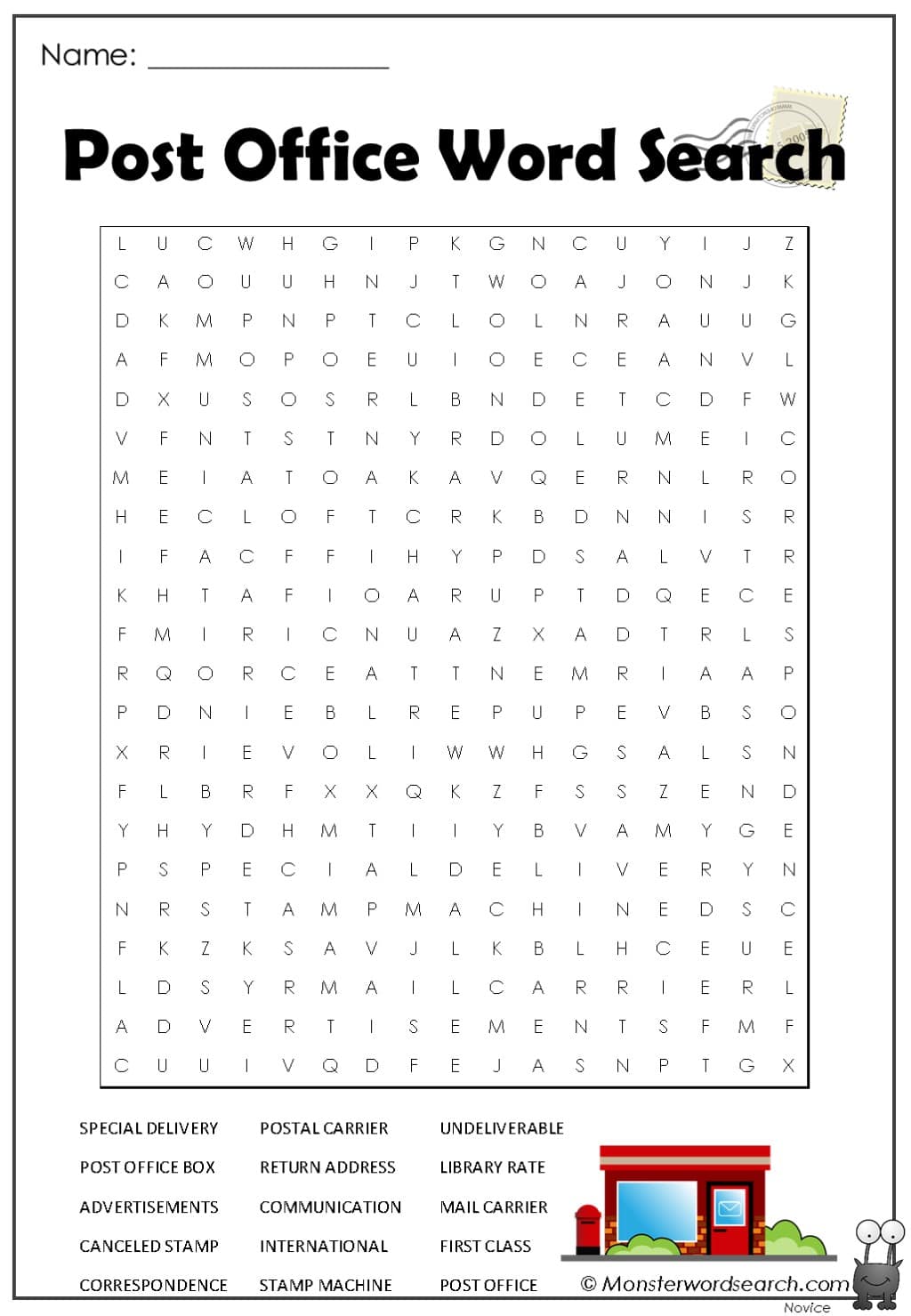 post office word search