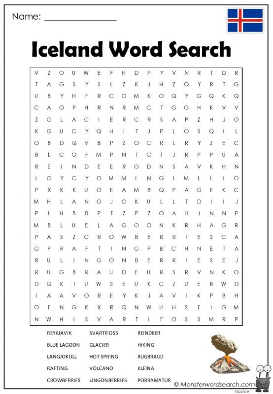 Iceland Word Search