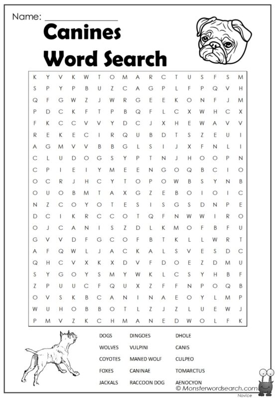 Canines Word Search