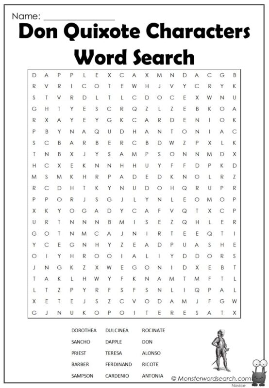 Don Quixote Characters Word Search