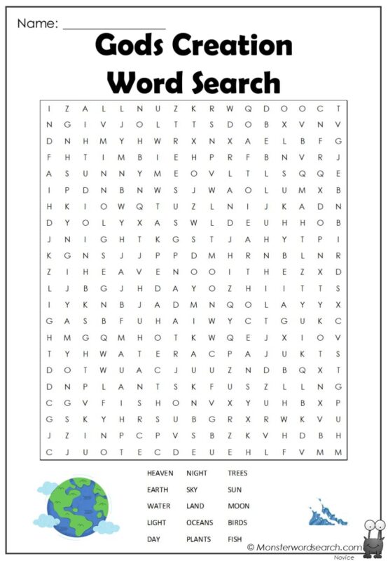 Gods Creation Word Search