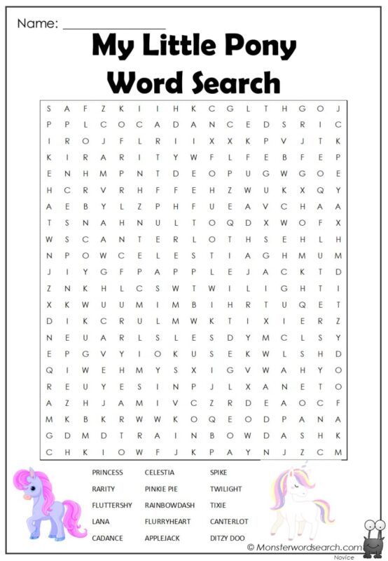 My Little Pony Word Search