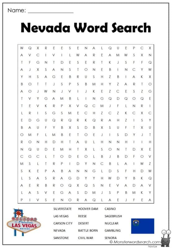Nevada Word Search