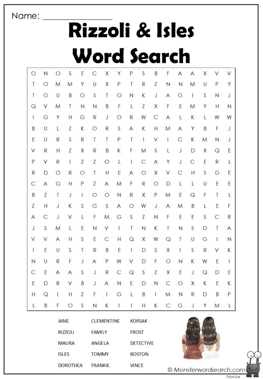 Rizzoli & Isles Word Search