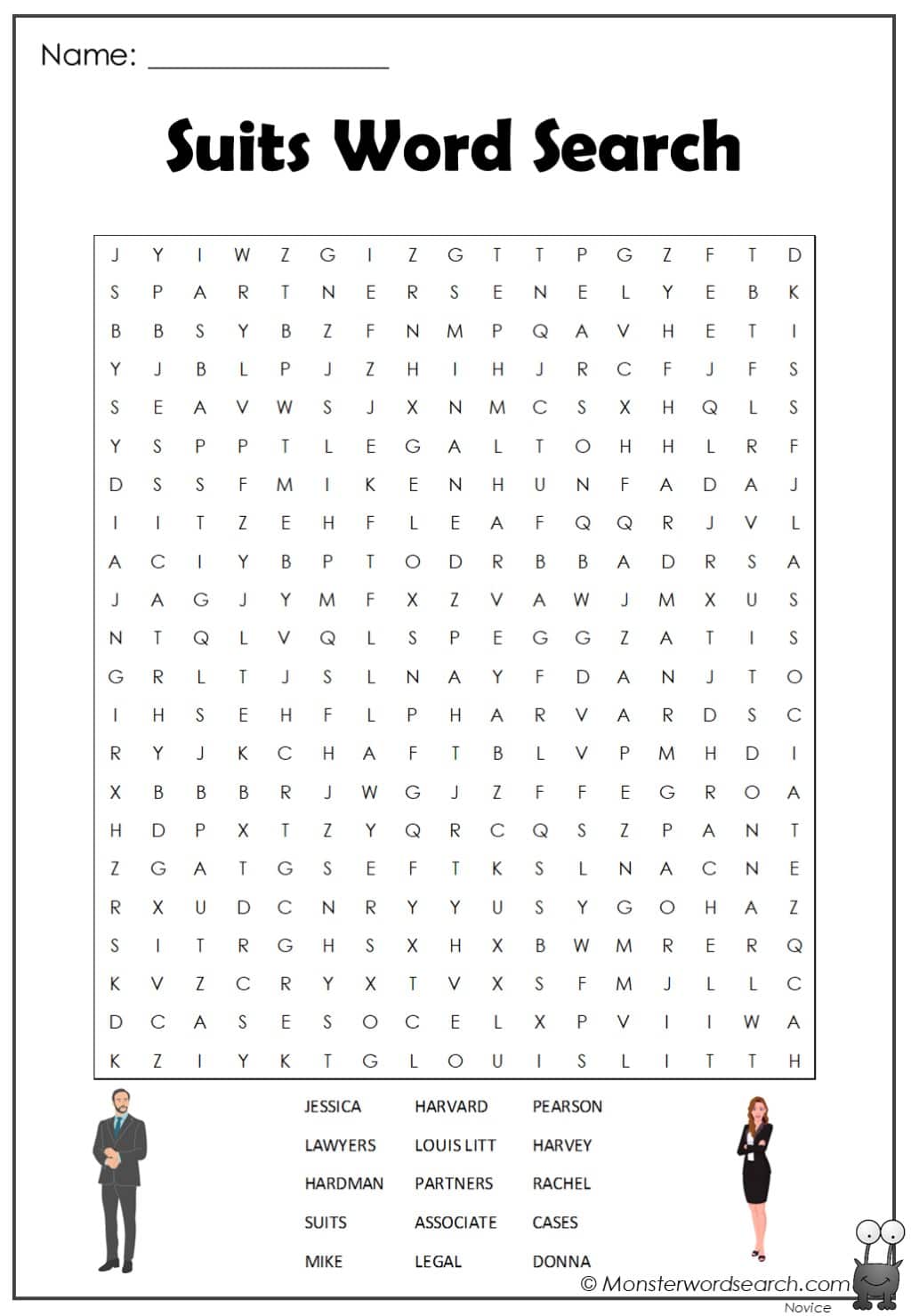 Suits Word Search