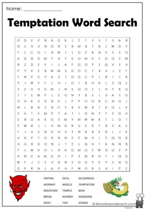 Temptation Word Search