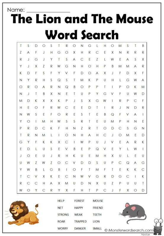The Lion and The Mouse Word Search