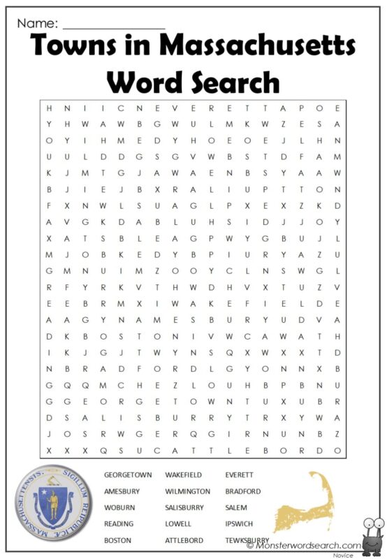 Towns in Massachusetts Word Search