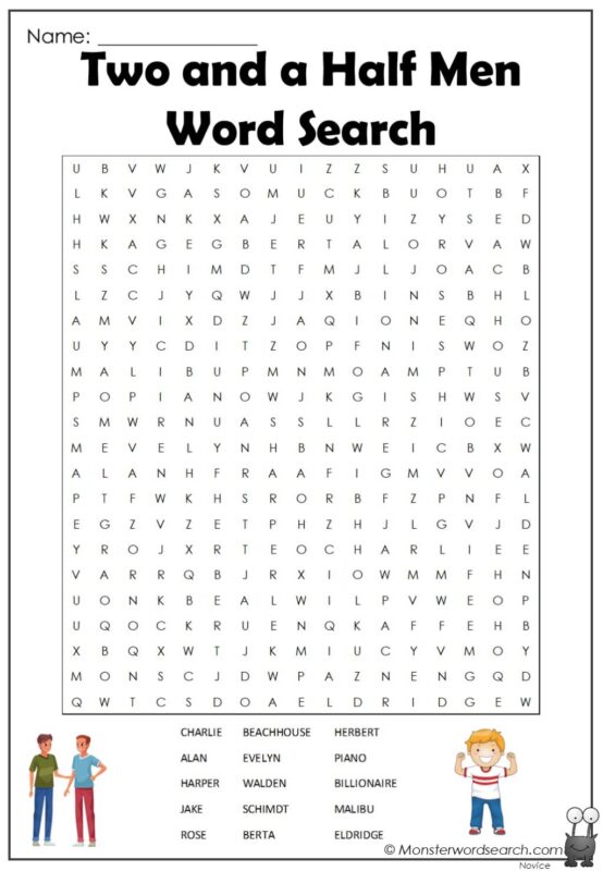 Two and a Half Men Word Search
