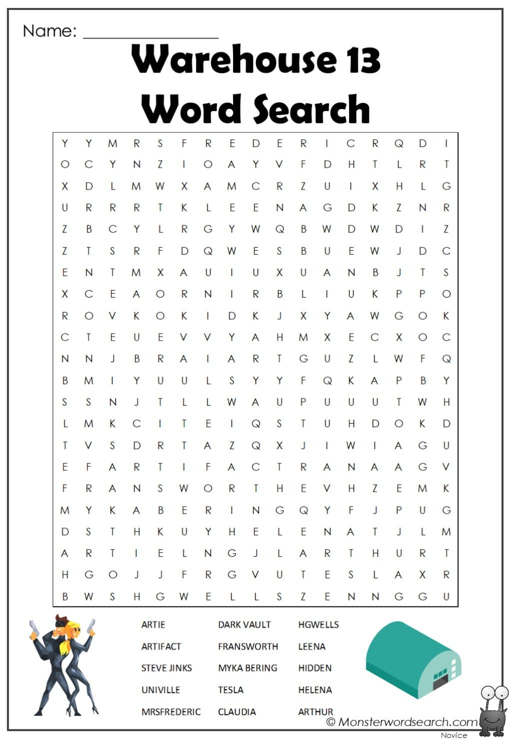 Warehouse 13 Word Search
