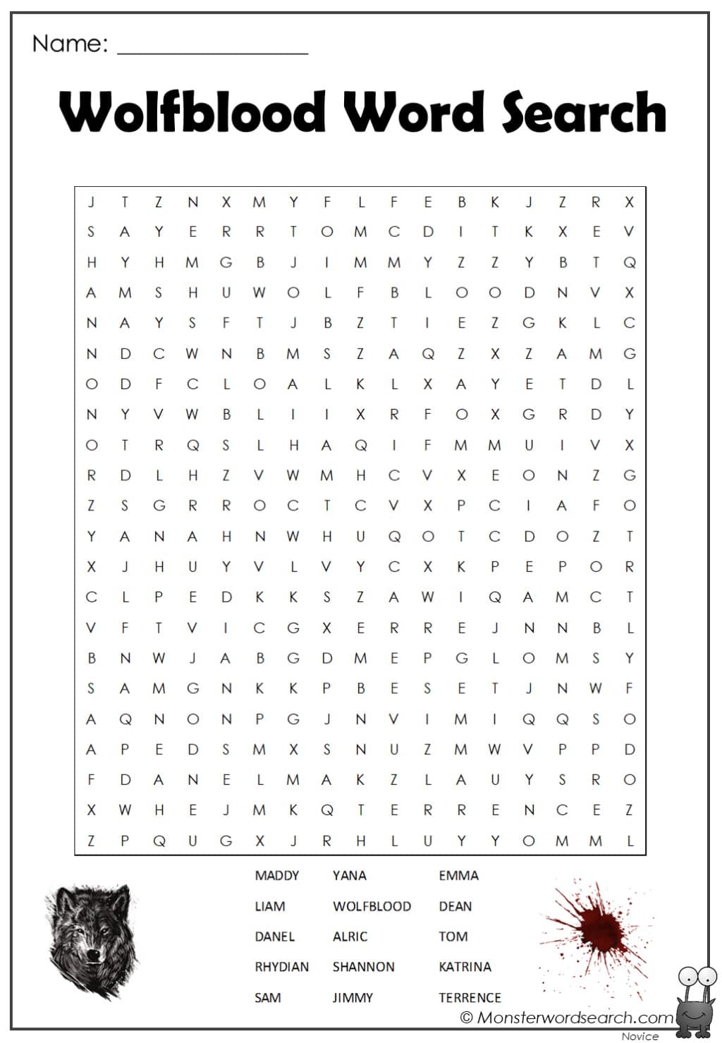 Wolfblood Word Search