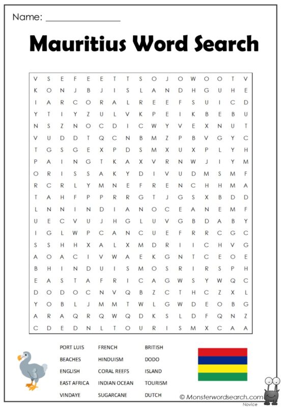 Mauritius Word Search