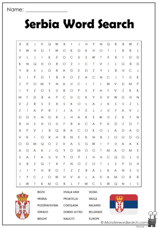 Serbia Word Search
