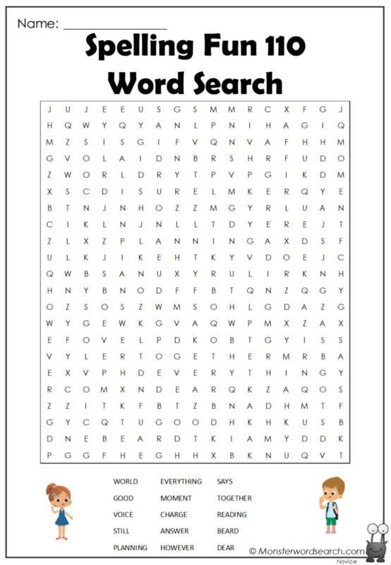 Spelling Fun 110 Word Search